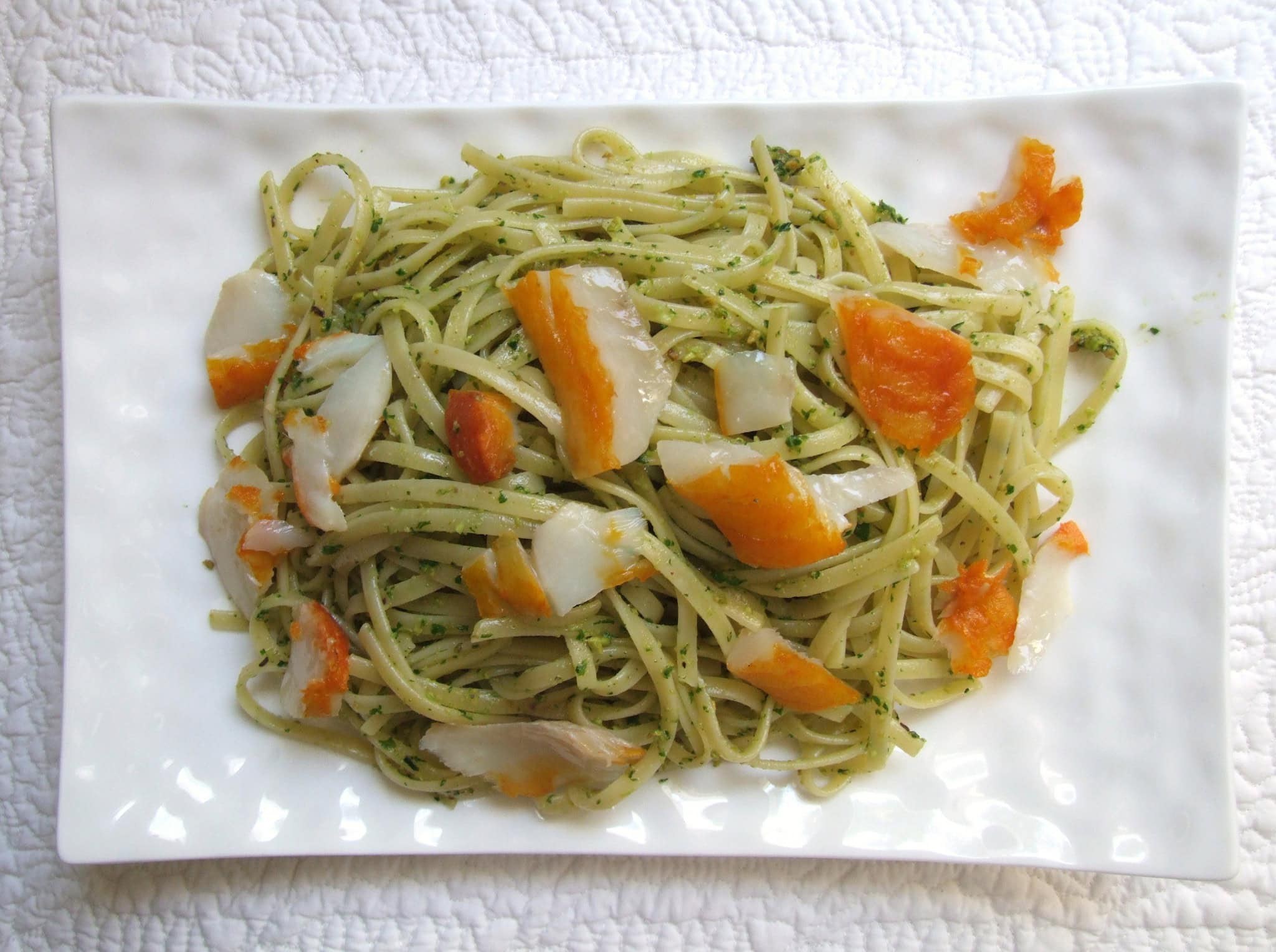 FETTUCINE AU HADDOCK ET PESTO PISTACHE-ROQUETTE