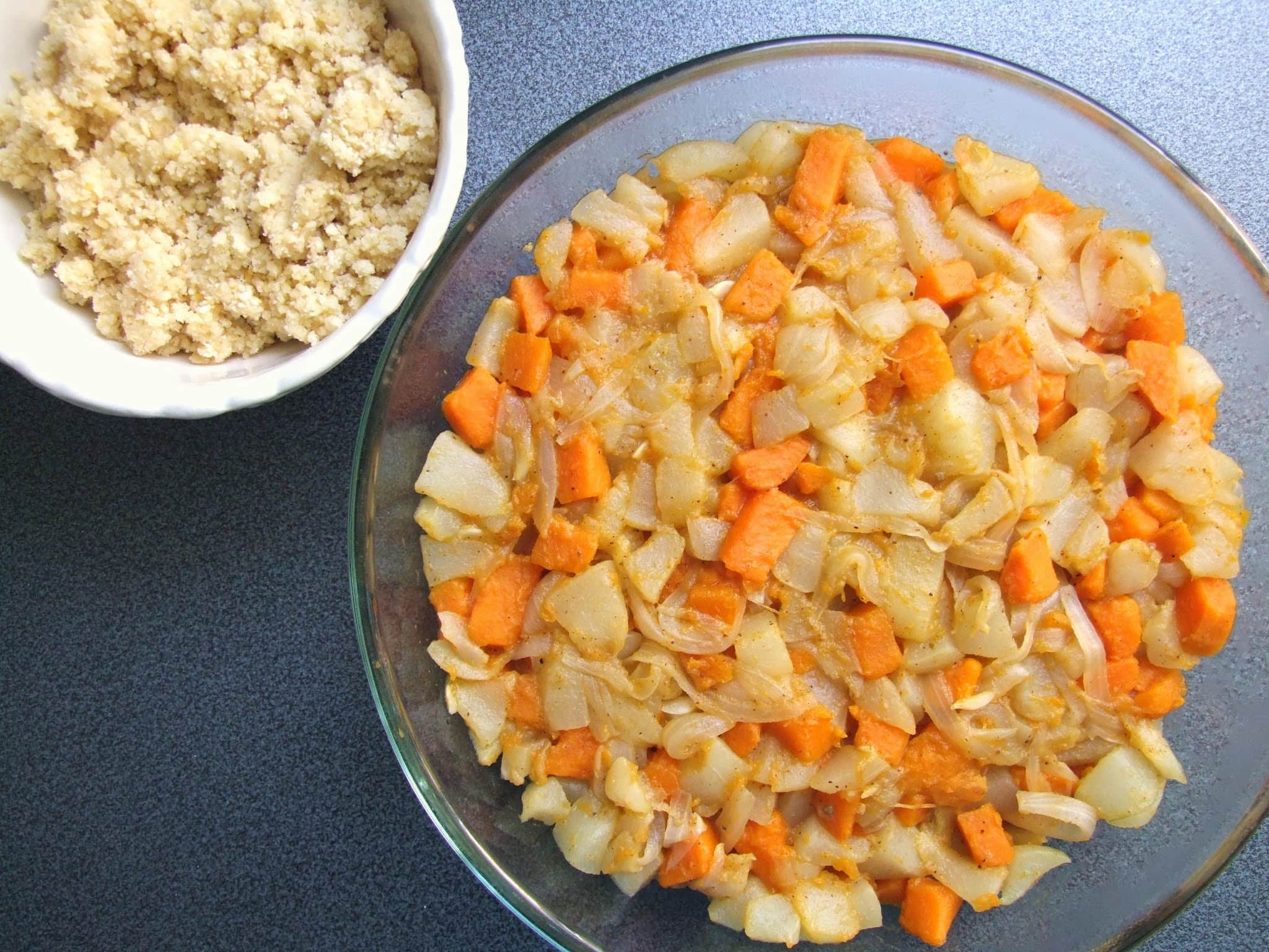 CRUMBLE DE PÂTISSON ET PATATE DOUCE