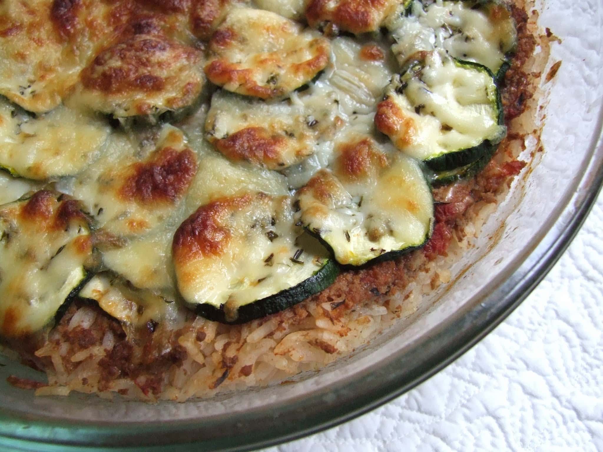 GRATIN DE RIZ ET COURGETTES À LA BOLOGNAISE