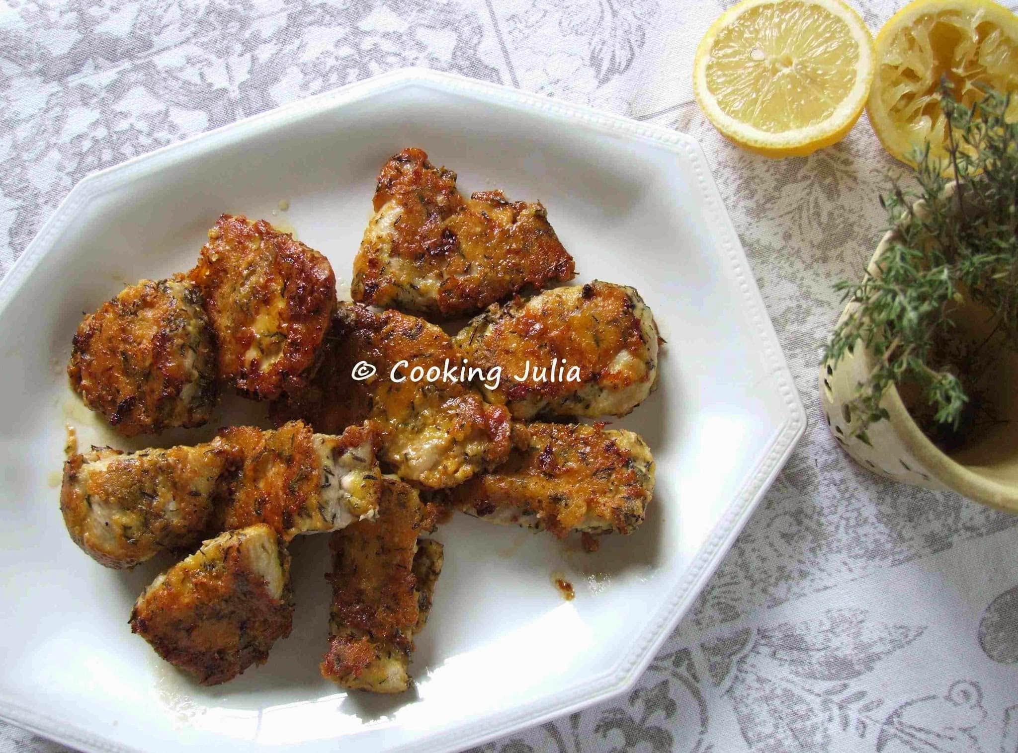 ESCALOPES DE POULET PANÉES AU PARMESAN ET AU THYM