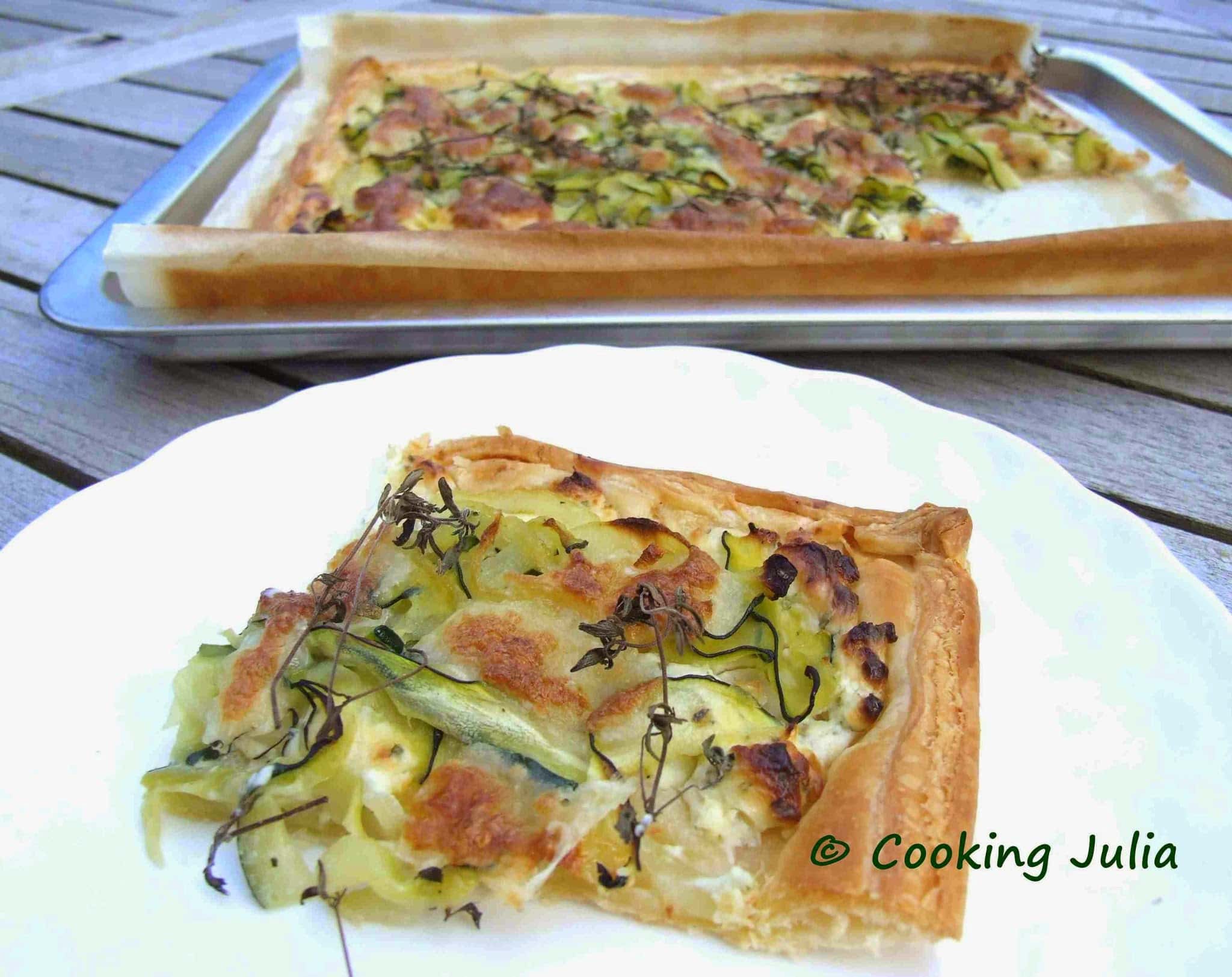 TARTE FINE AU BOURSIN ET À LA COURGETTE