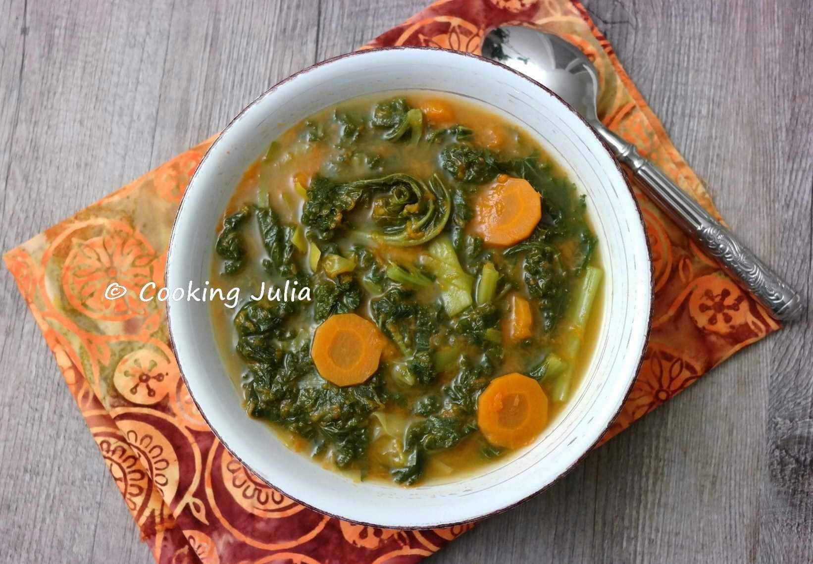SOUPE AU KALE ET POTIRON