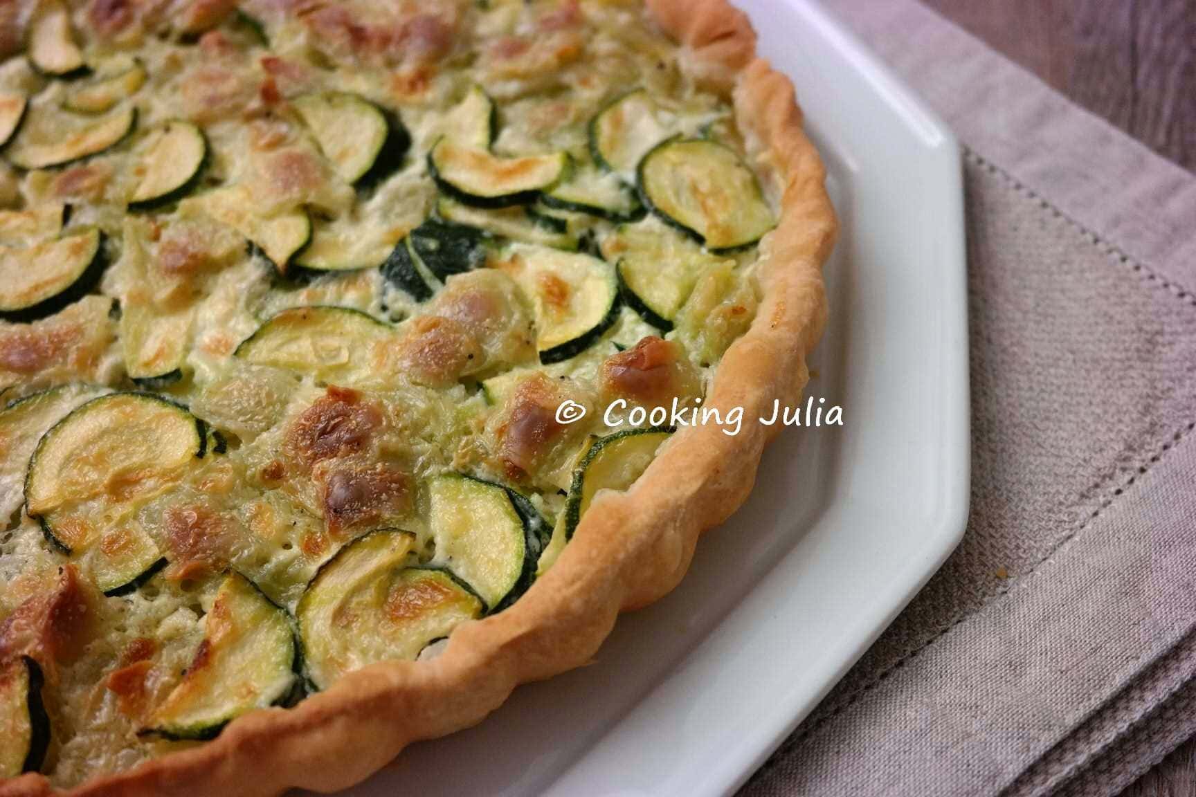 TARTE AUX RAVIOLES ET COURGETTES
