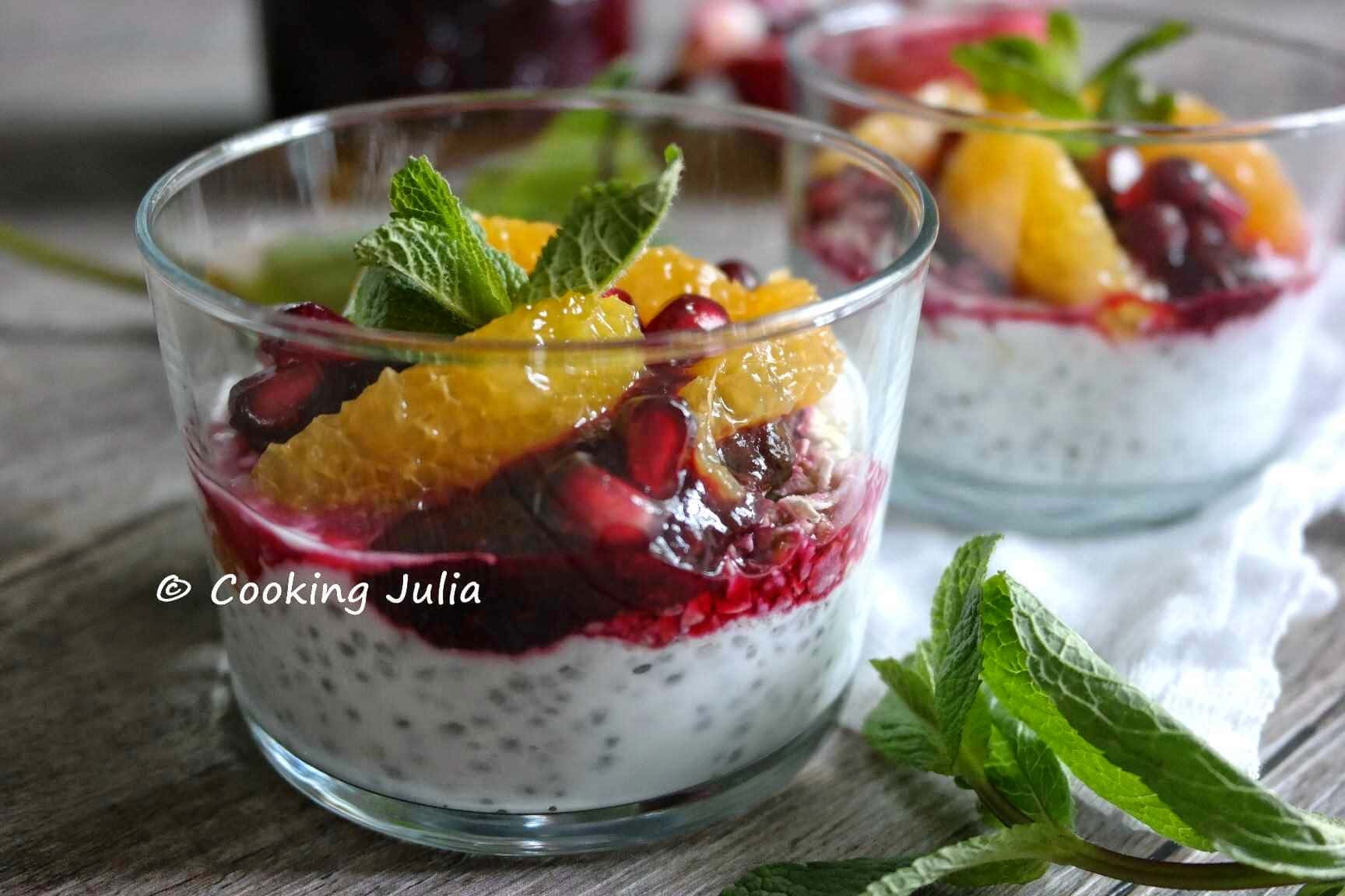 CHIA PUDDING AU COULIS DE FRUITS ROUGES