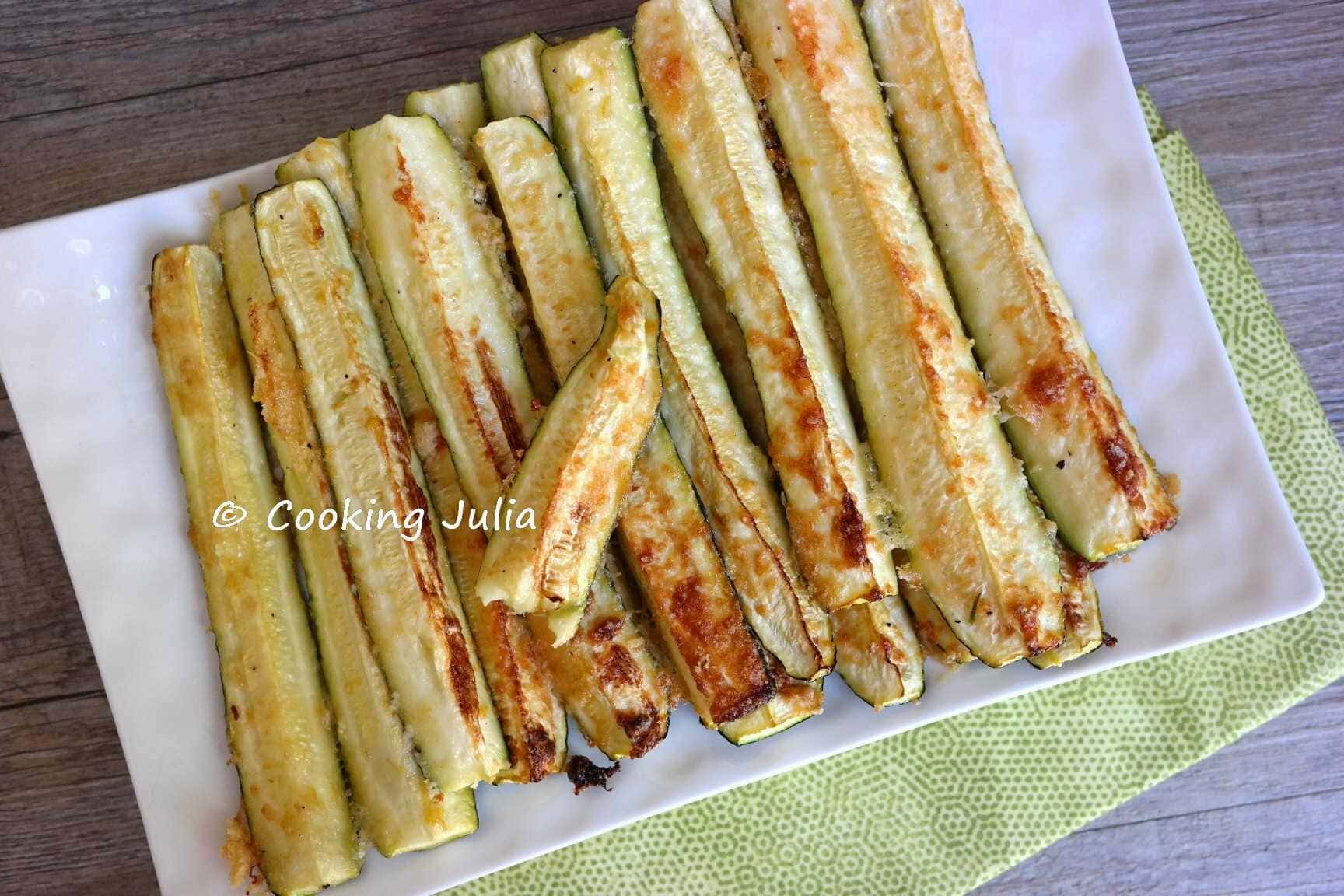 COURGETTES RÔTIES AU PARMESAN, AIL ET CITRON