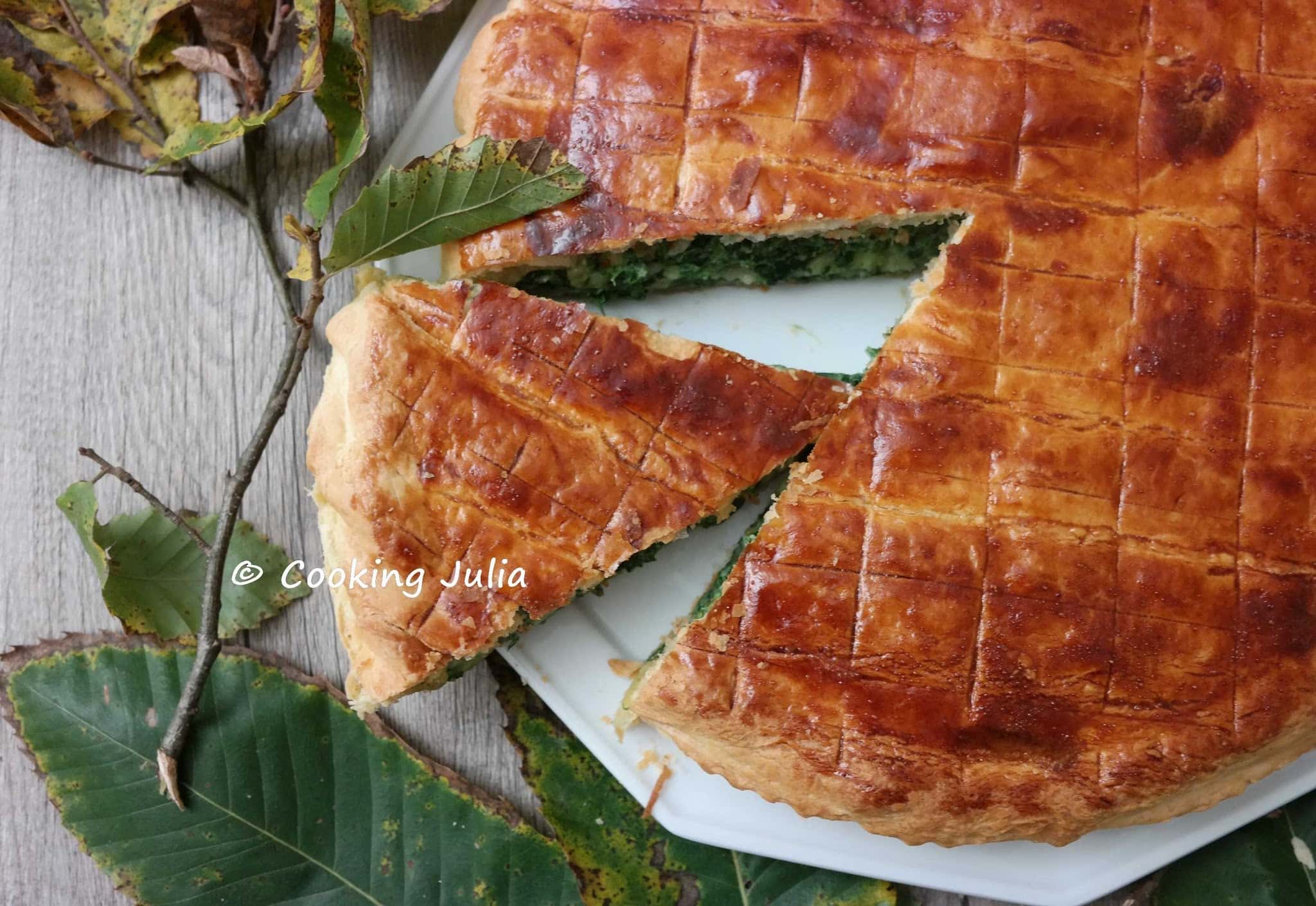 TOURTE AUX ÉPINARDS ET AUX RAVIOLES