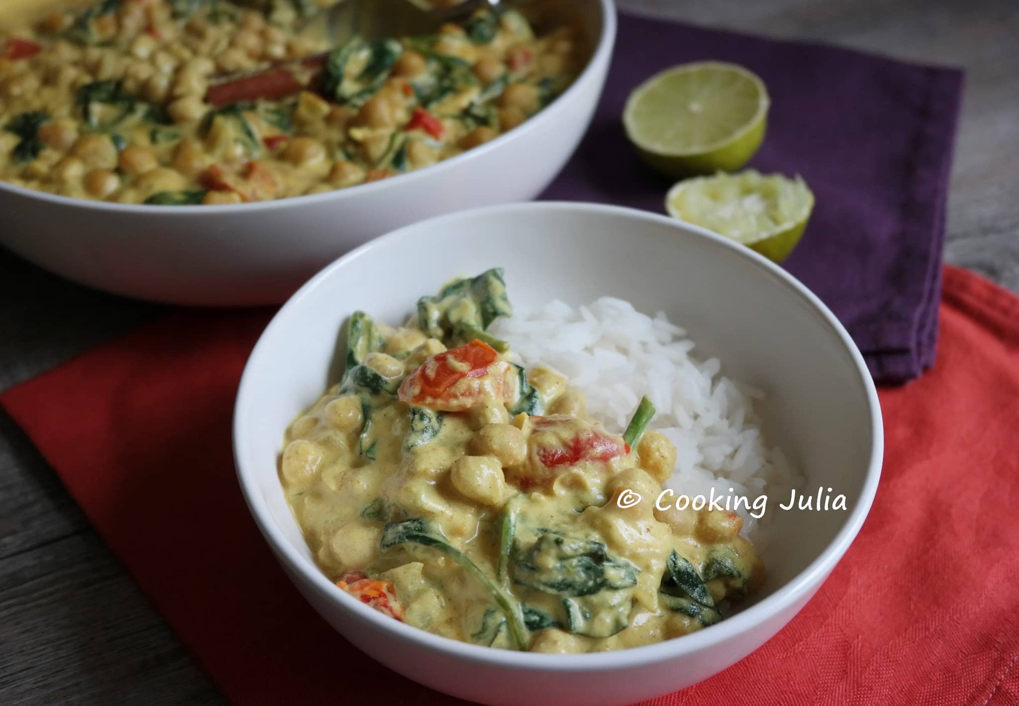 CURRY CRÉMEUX DE POIS CHICHES ET ÉPINARDS
