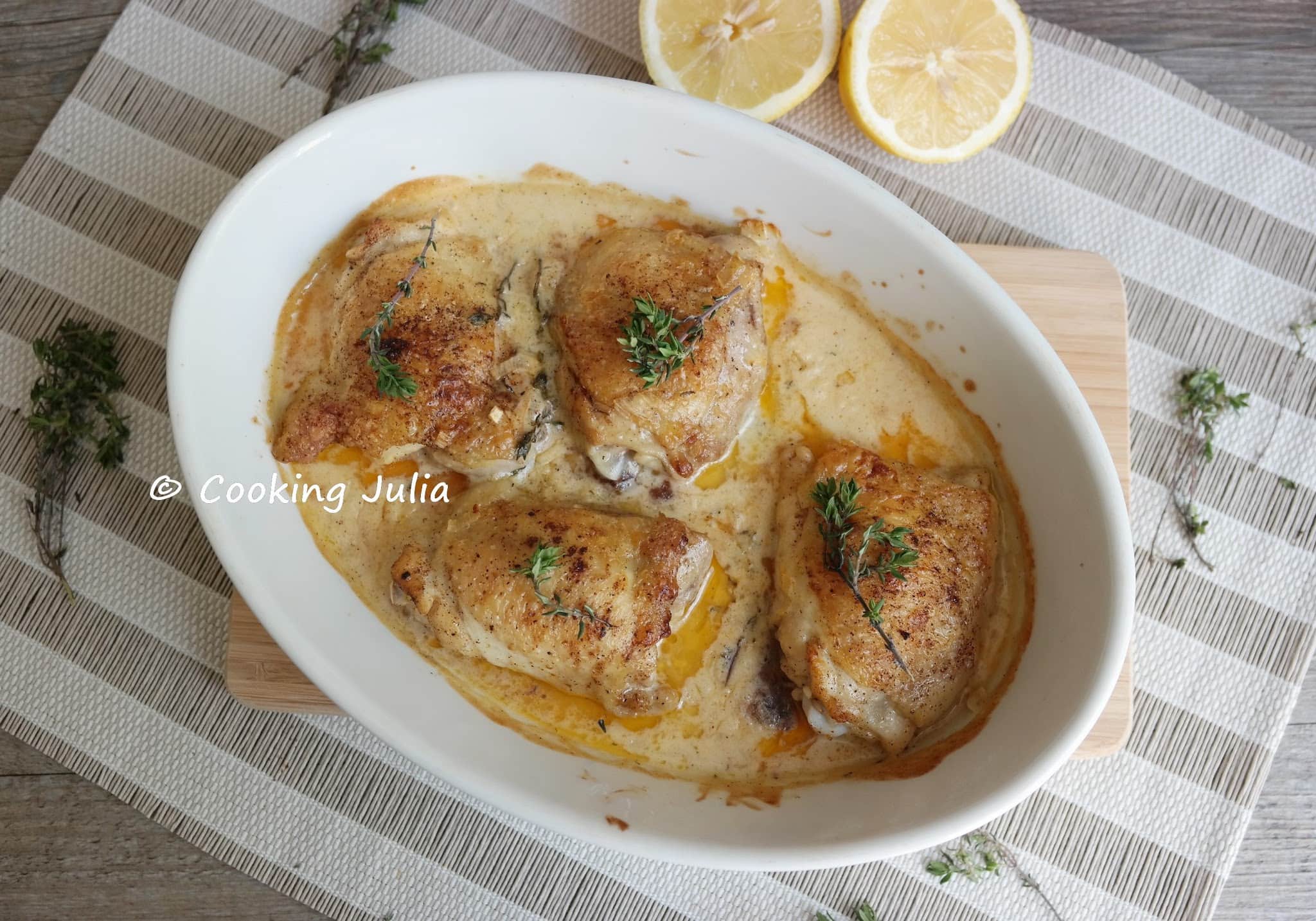 POULET AU THYM, AIL ET CITRON