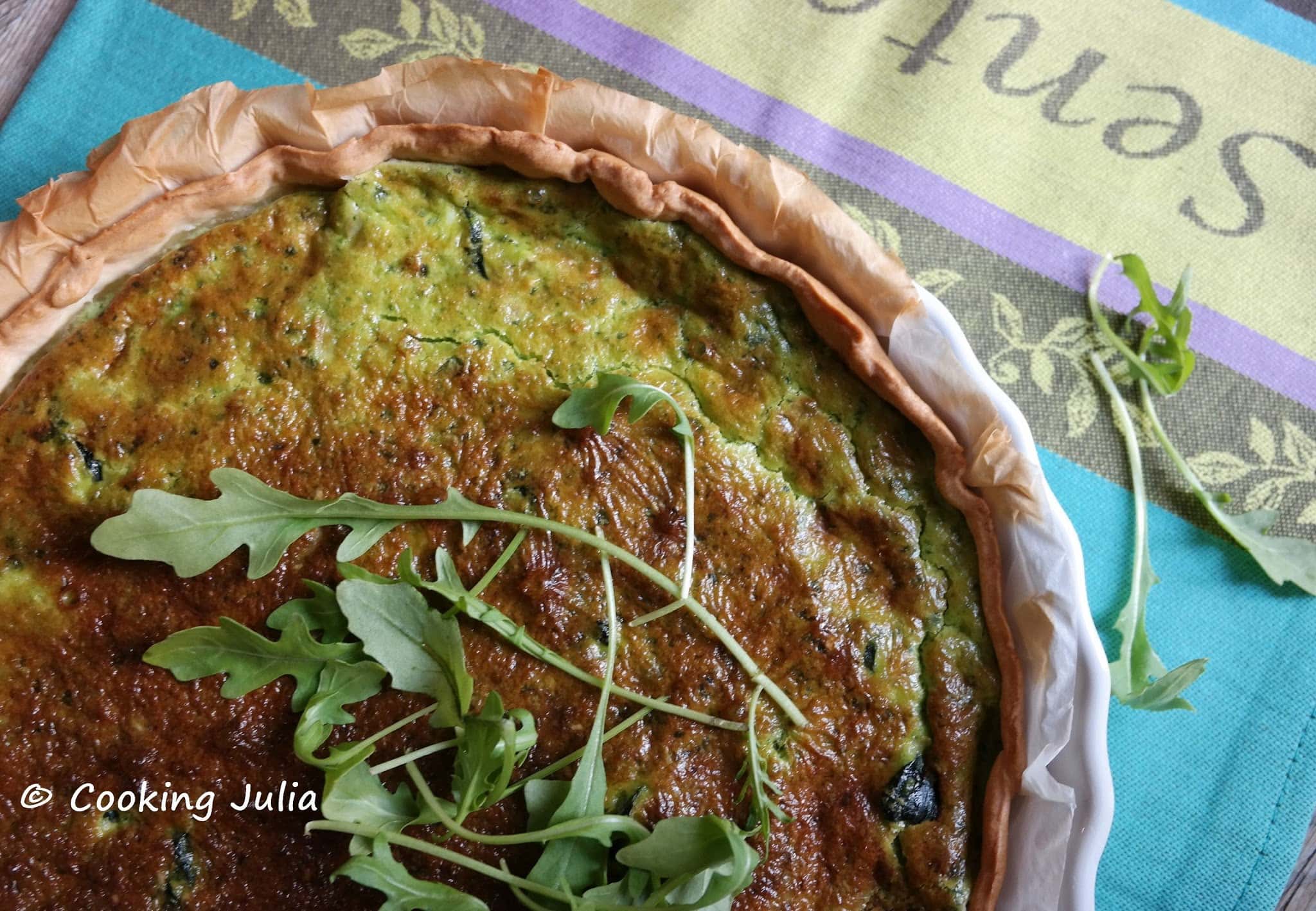 TARTE AUX LÉGUMES ET PESTO D’ÉPINARDS
