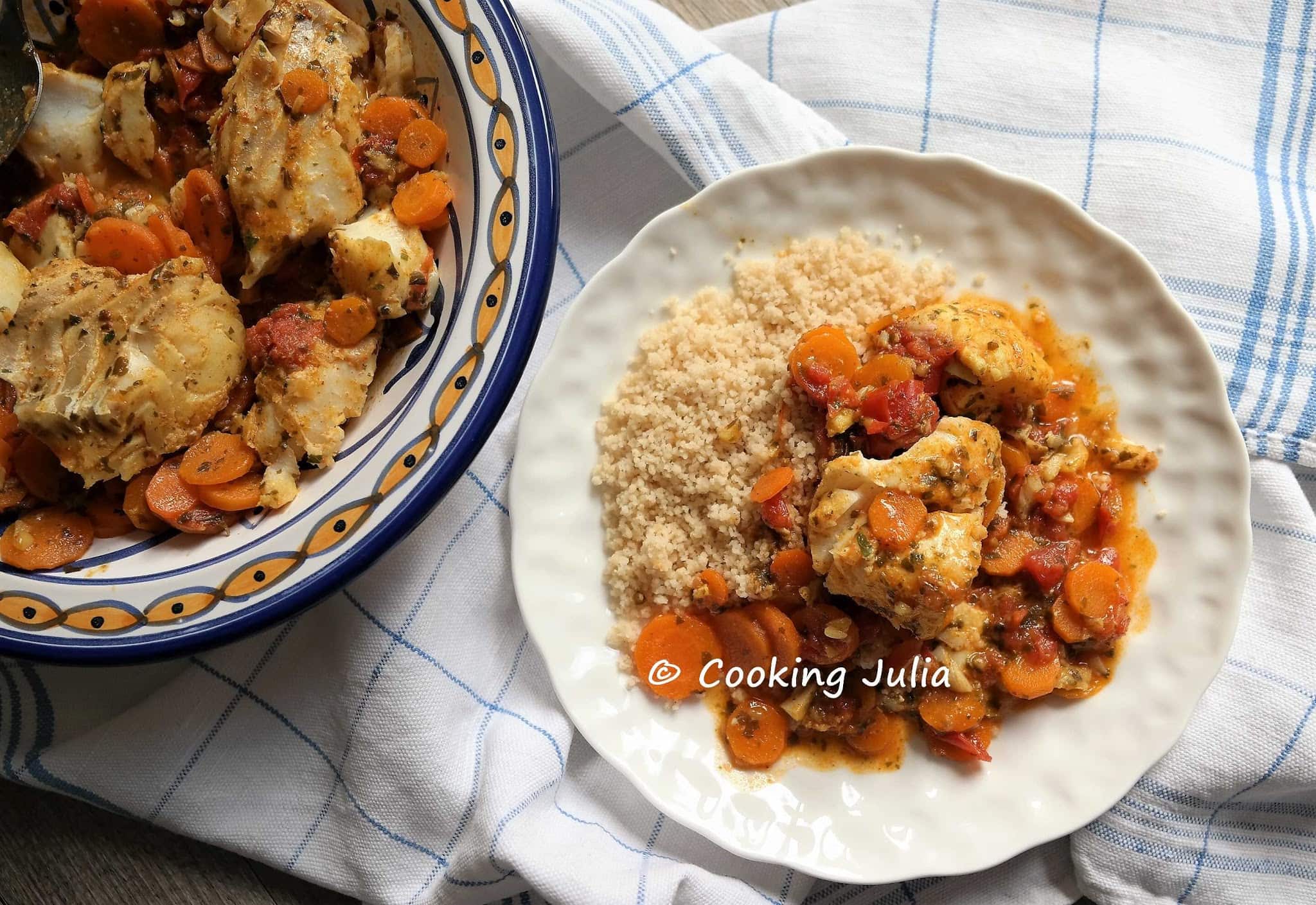 CABILLAUD AUX CAROTTES, SAUCE CHERMOULA