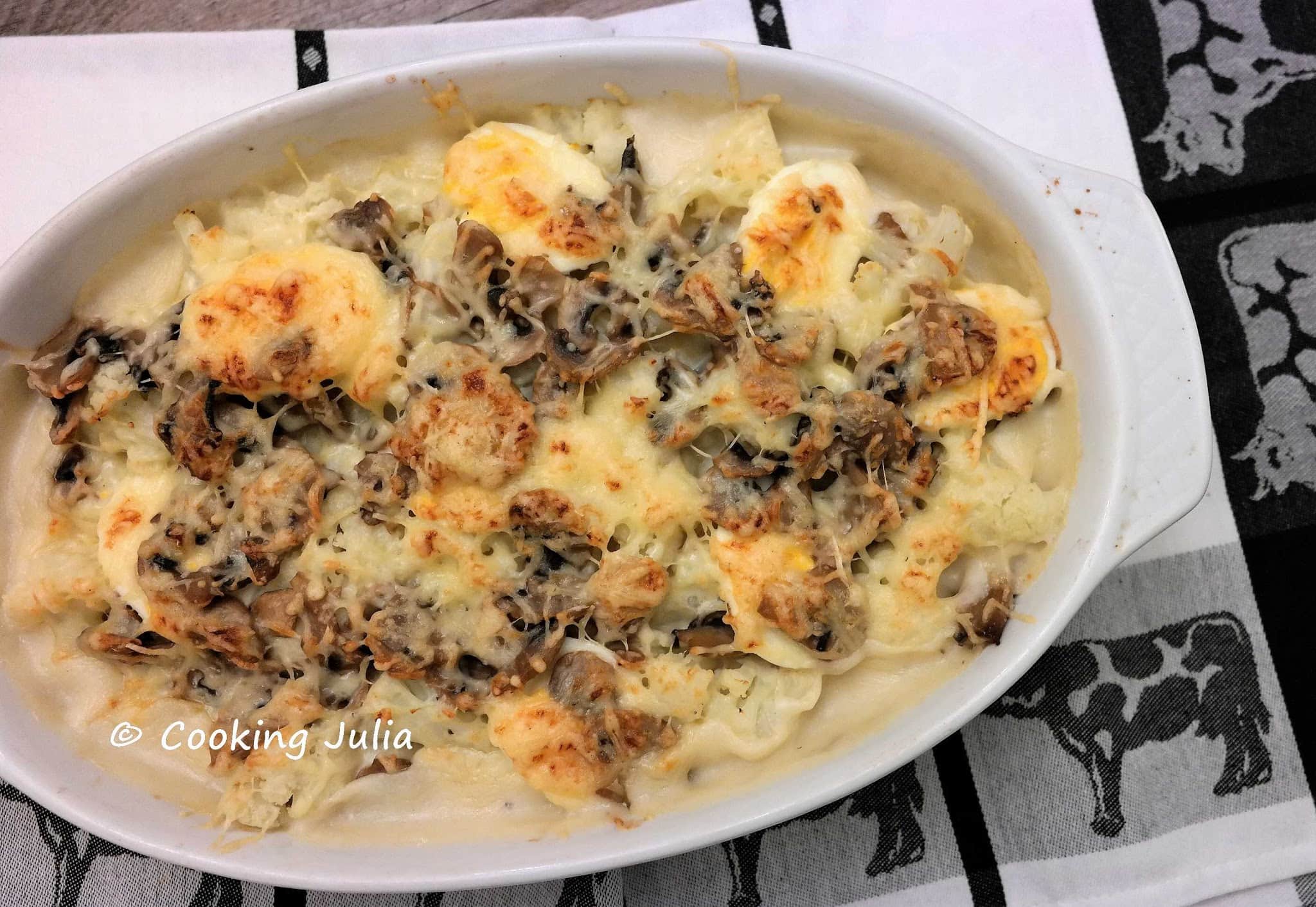 GRATIN DE CHOU-FLEUR AUX CHAMPIGNONS