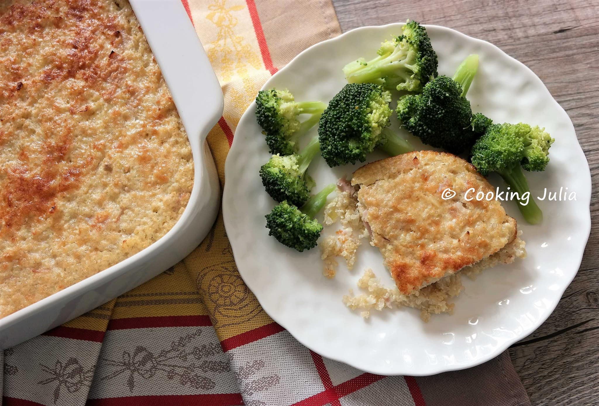 GRATIN DE QUINOA AU JAMBON ET PARMESAN