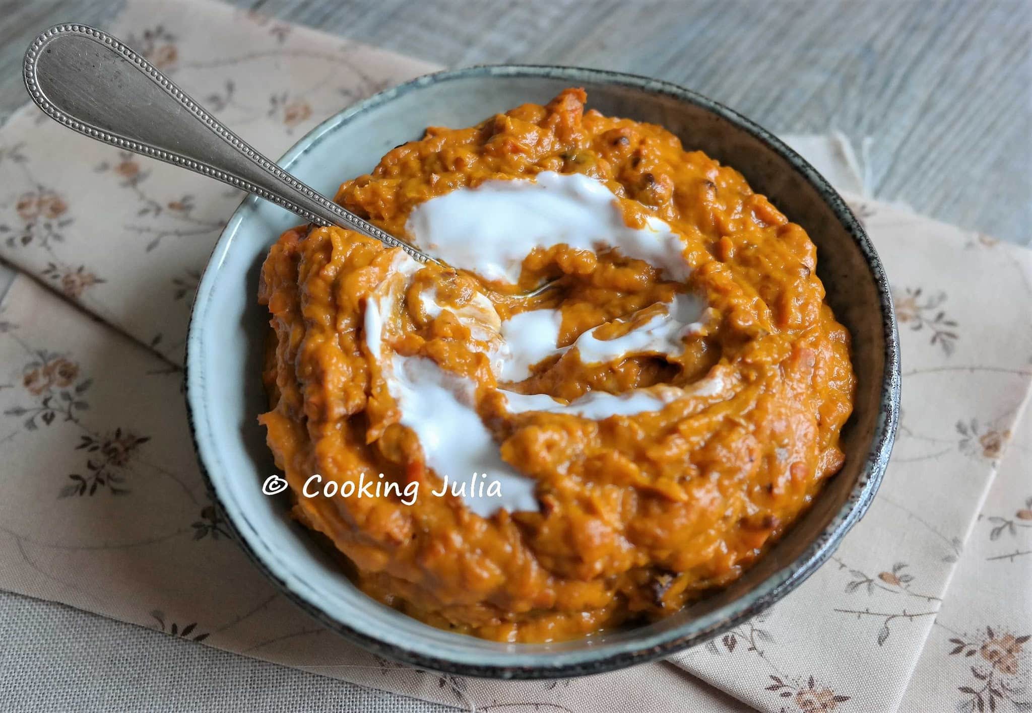 Purée de potimarron à la crème de coco