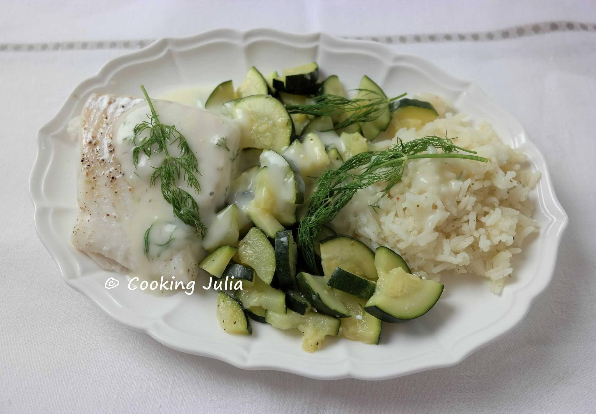 CABILLAUD VAPEUR SAUCE À L&rsquo;ANETH