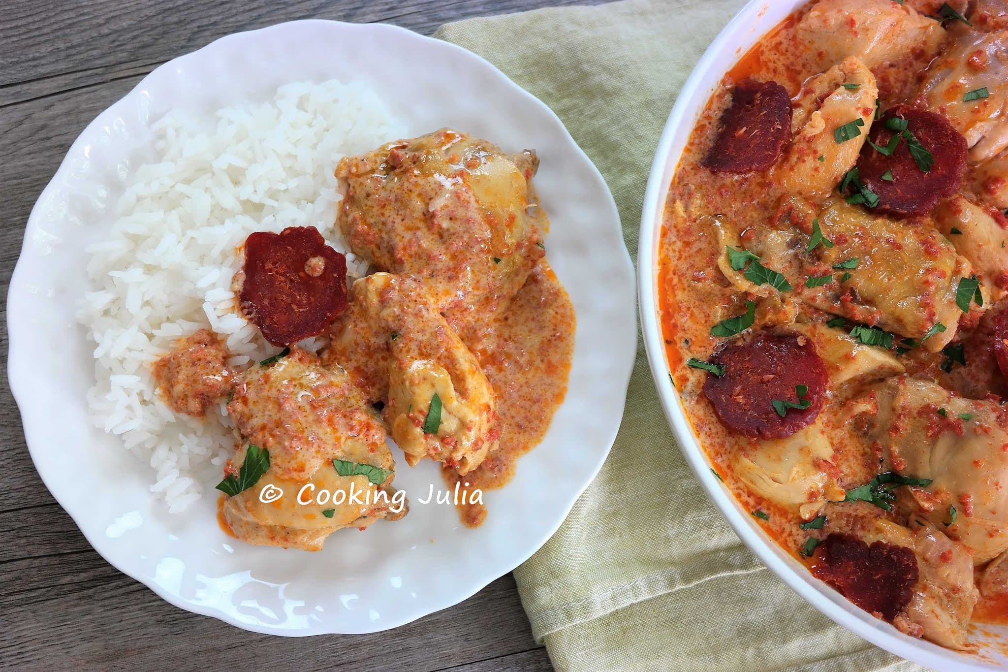 POULET À LA CRÈME DE CHORIZO