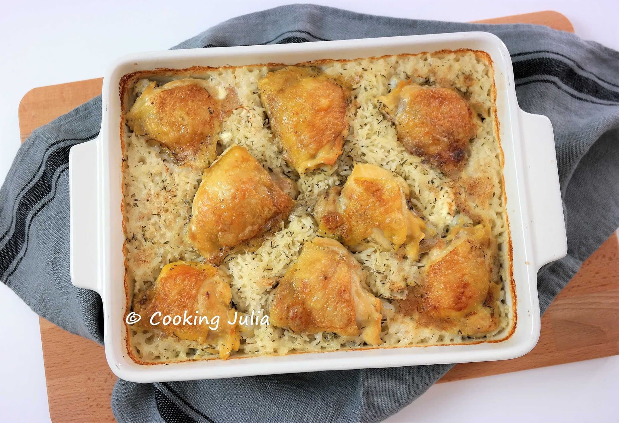 Poulet au four façon risotto