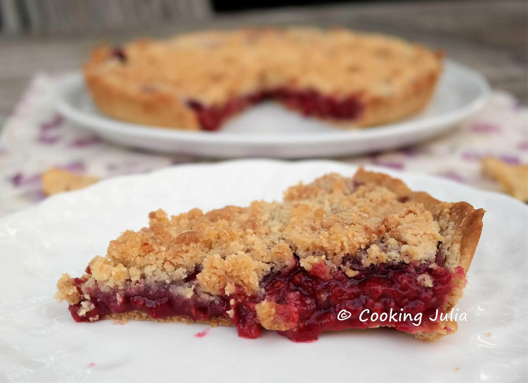 TARTE CRUMBLE AUX FRAMBOISES