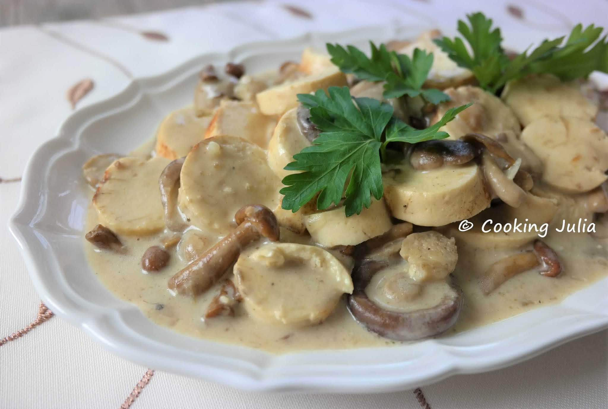 Boudin blanc aux champignons