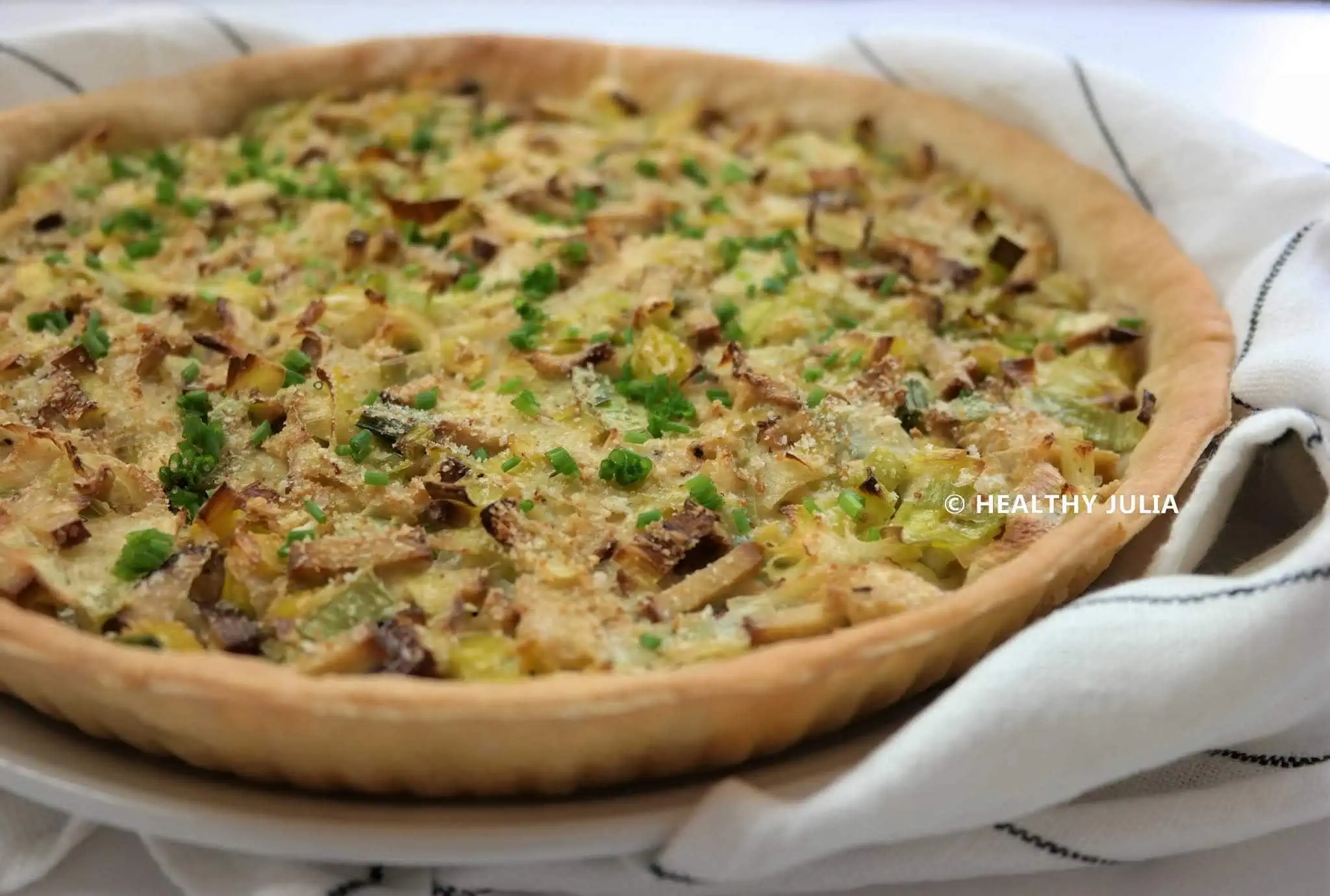 TARTE AUX POIREAUX ET TOFU FUMÉ