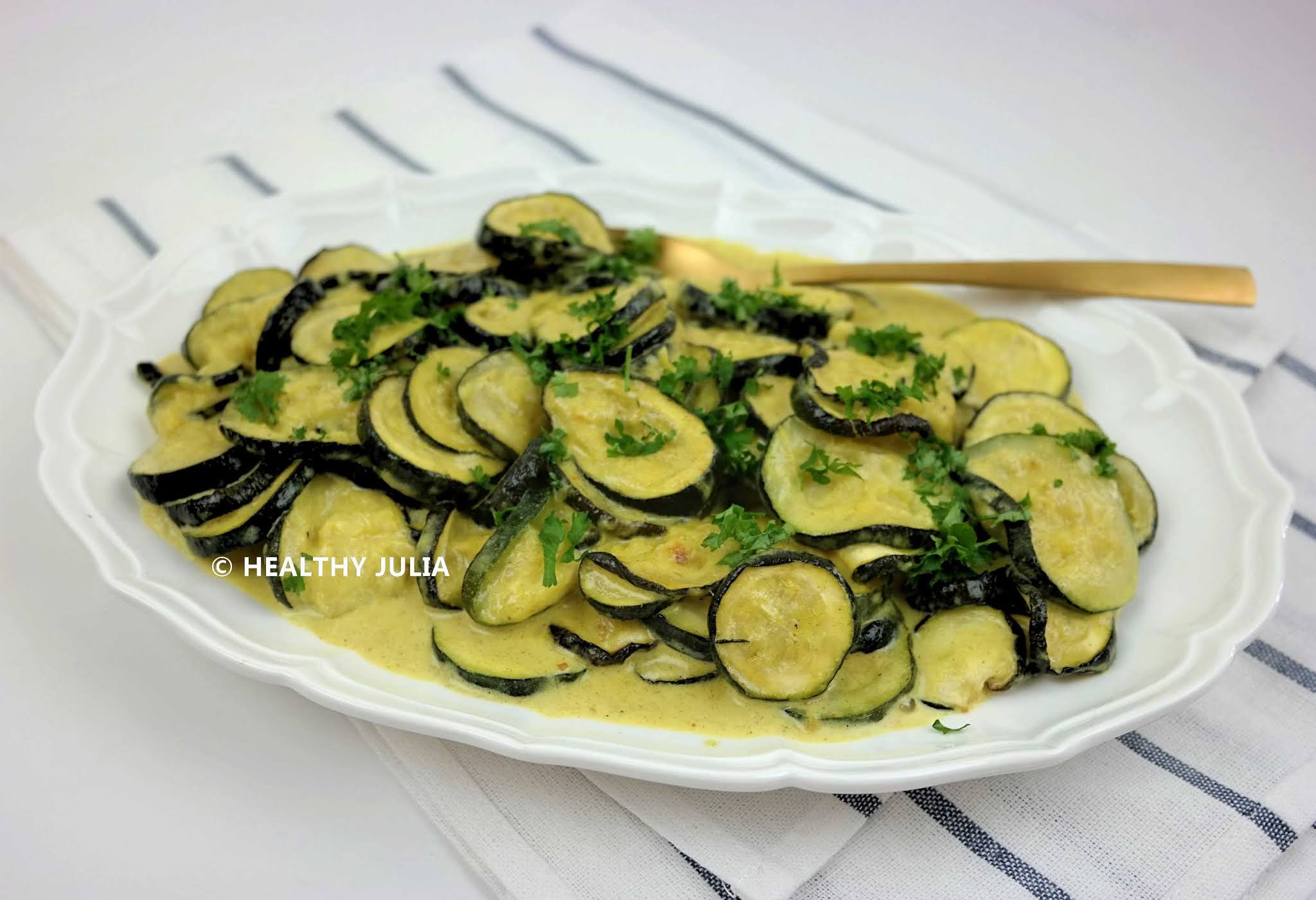 COURGETTES RÔTIES AU LAIT DE COCO