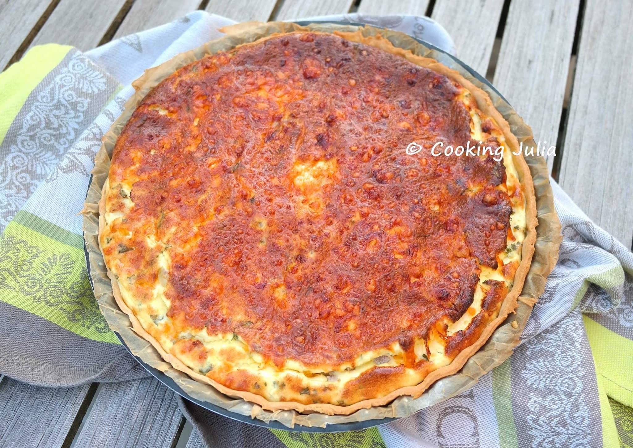 QUICHE LORRAINE AU SKYR ET CHEDDAR