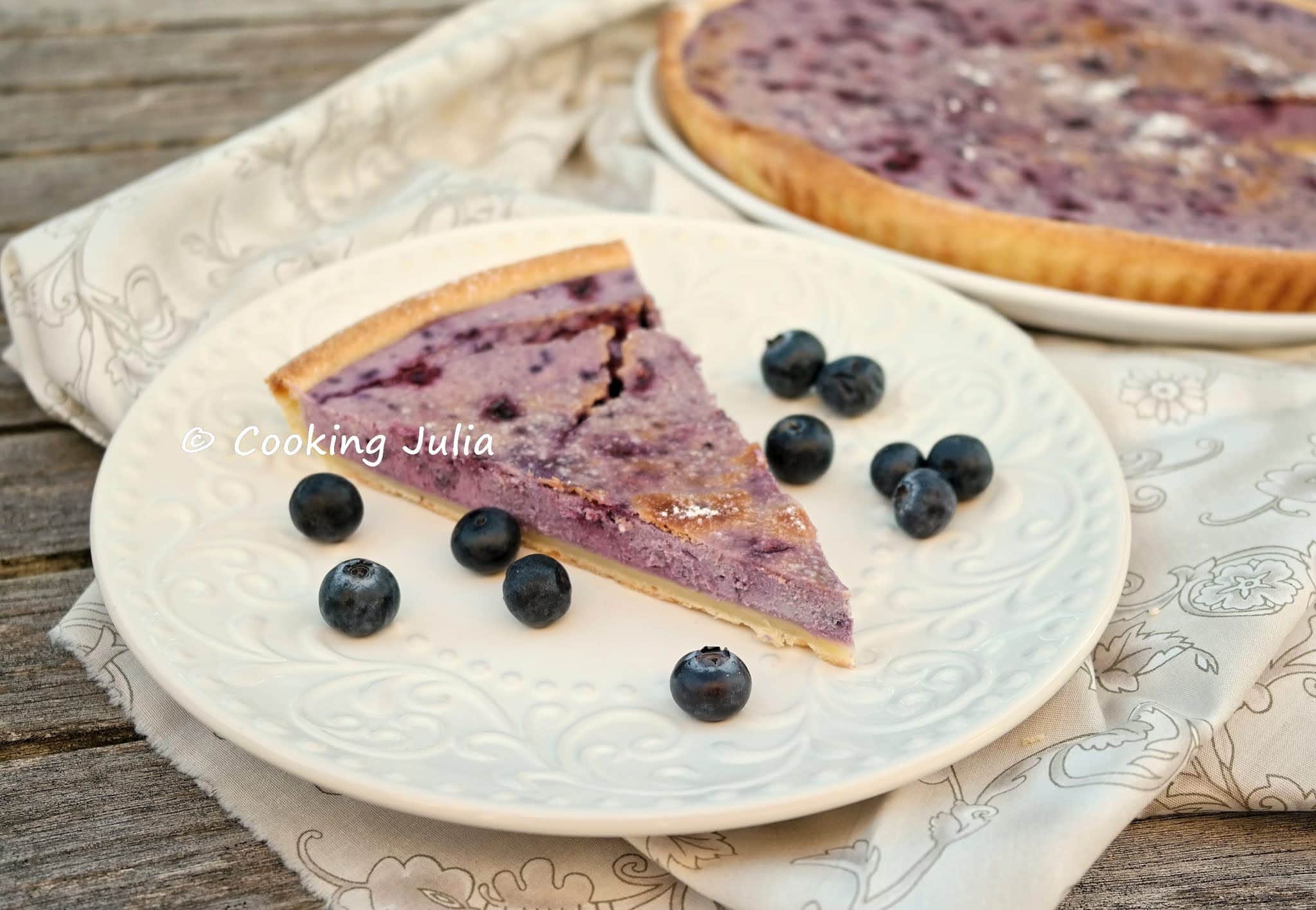 TARTE CHEESECAKE AUX MYRTILLES