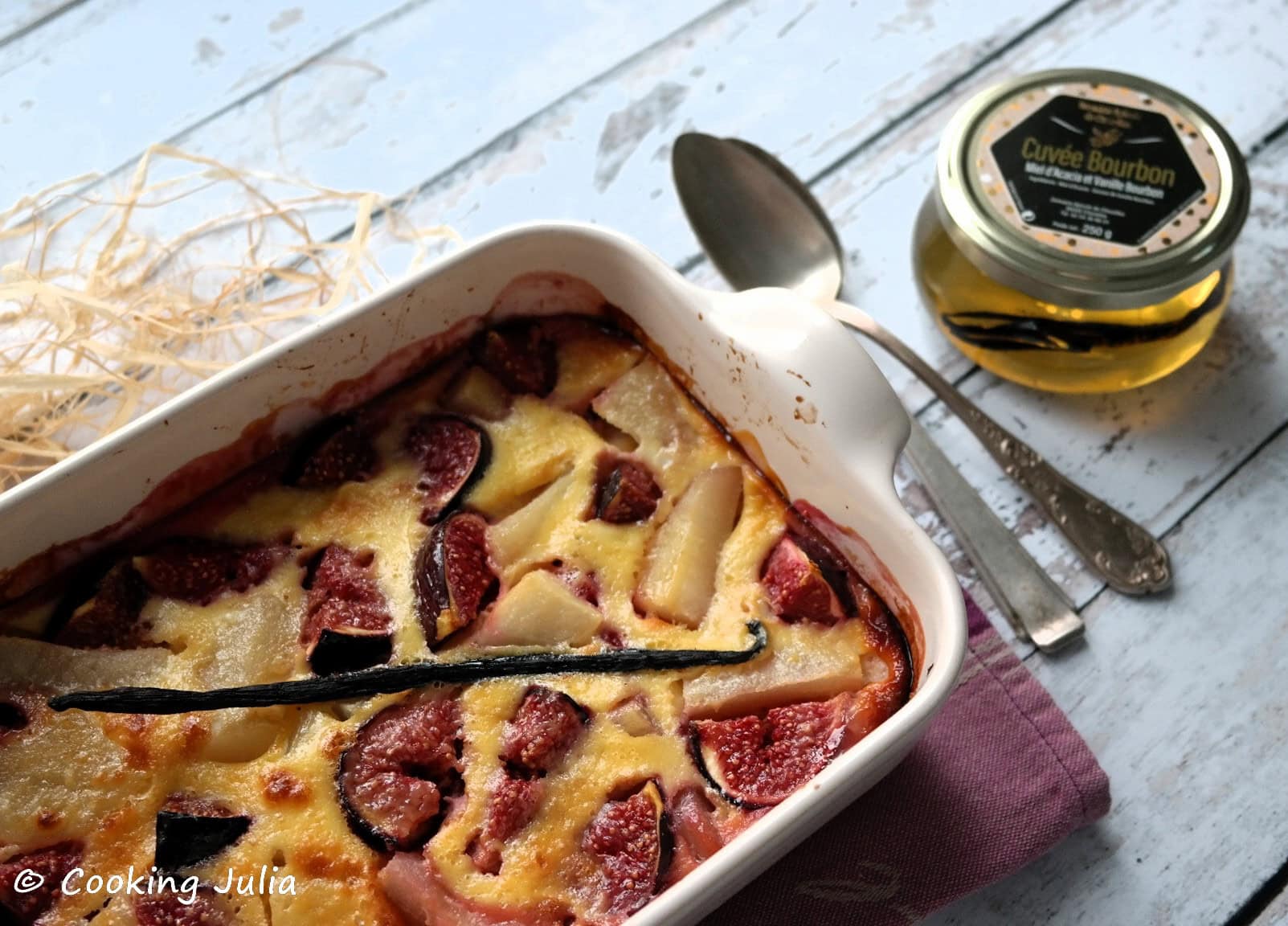 GRATIN DE POIRES ET FIGUES À LA VANILLE