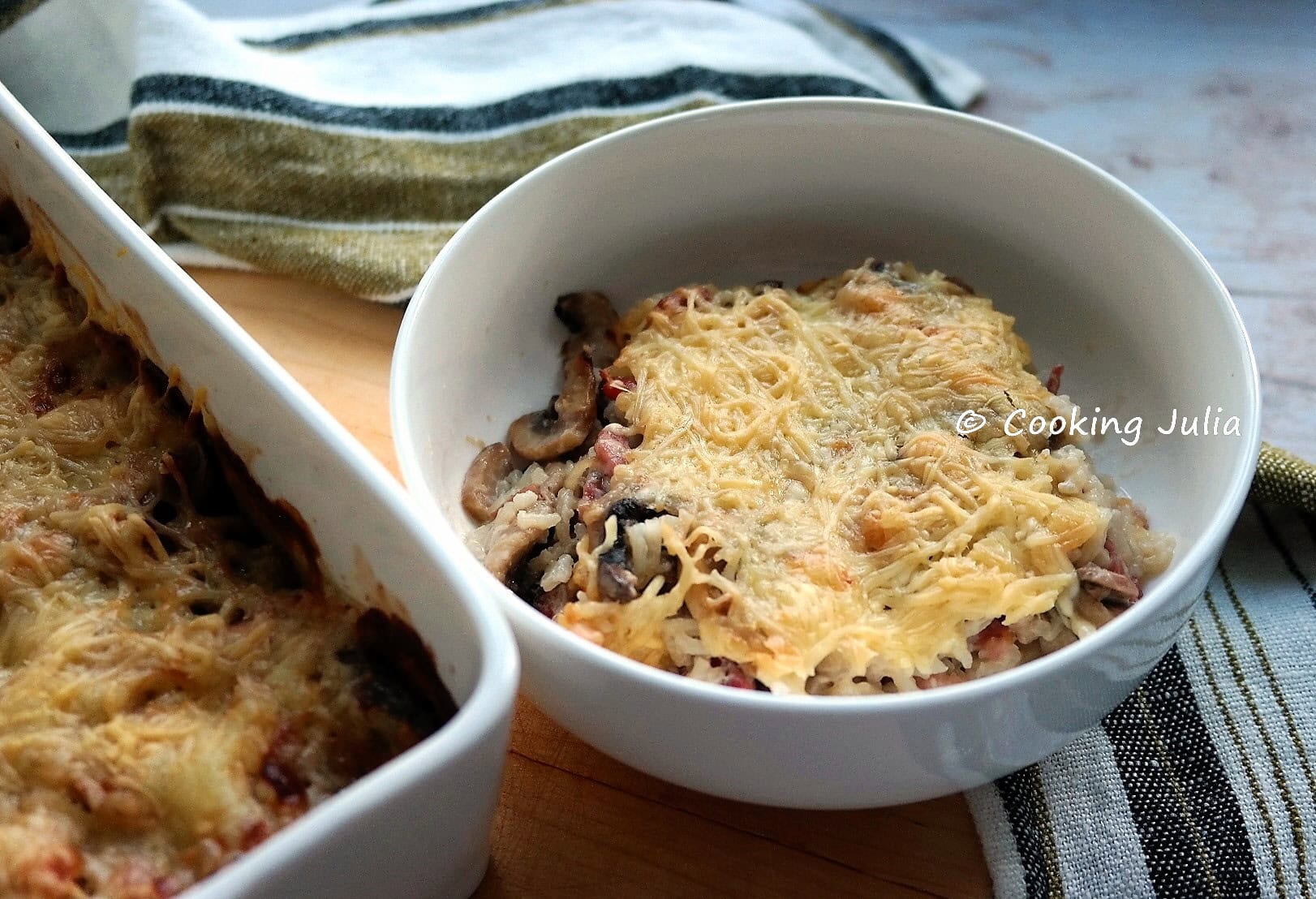 GRATIN DE CHAMPIGNONS AU RIZ