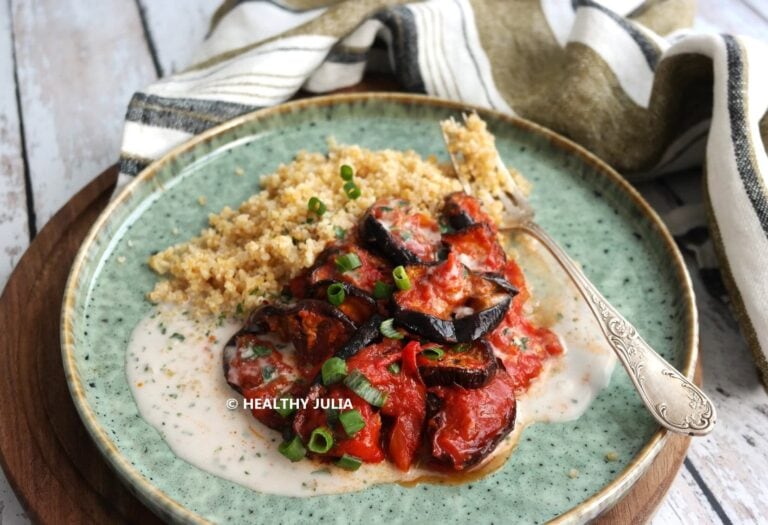 RAGOÛT D&rsquo;AUBERGINES AUX TOMATES ET SAUCE COCO AUX ÉPICES