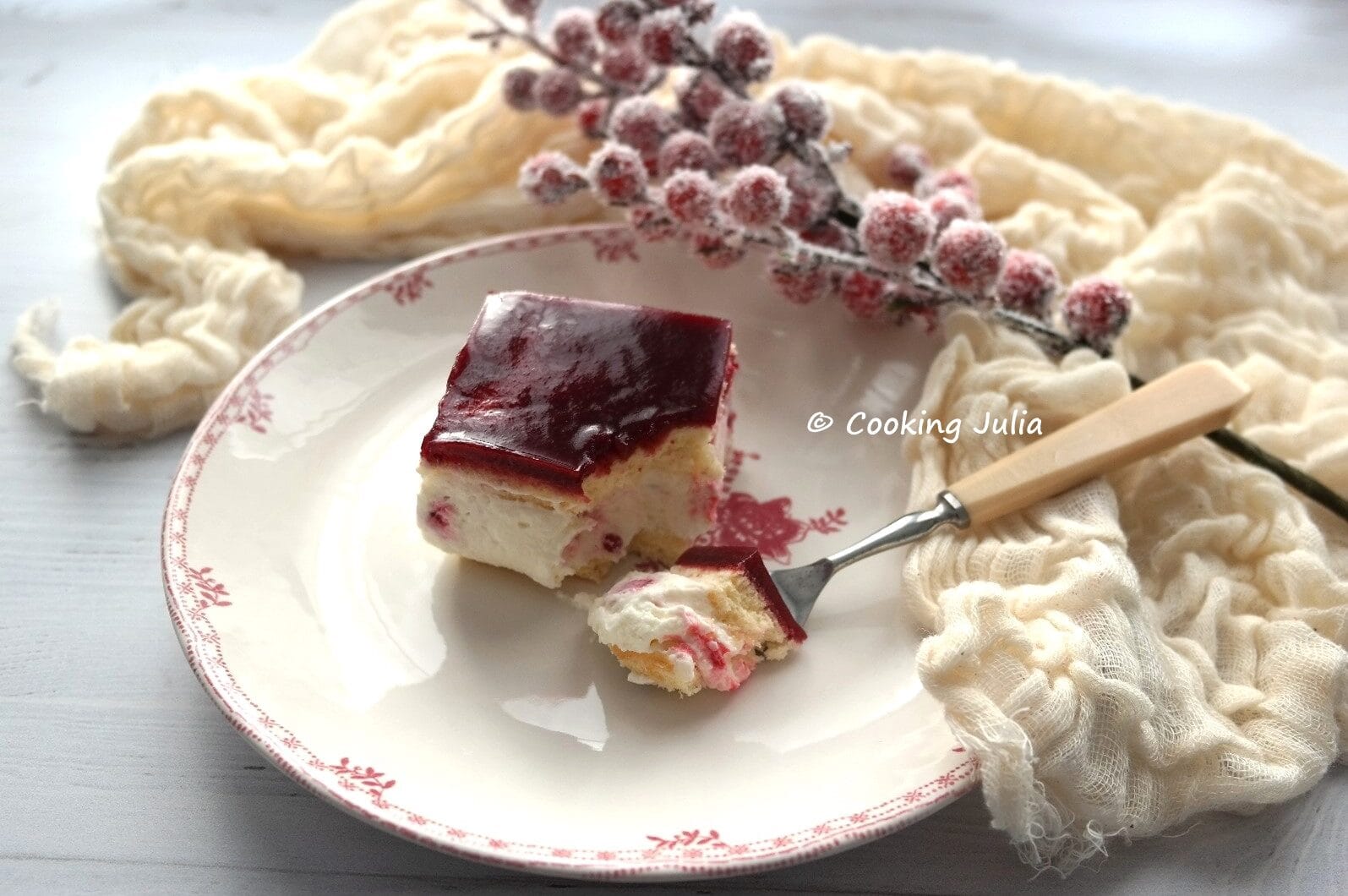 Entremets léger à la framboise