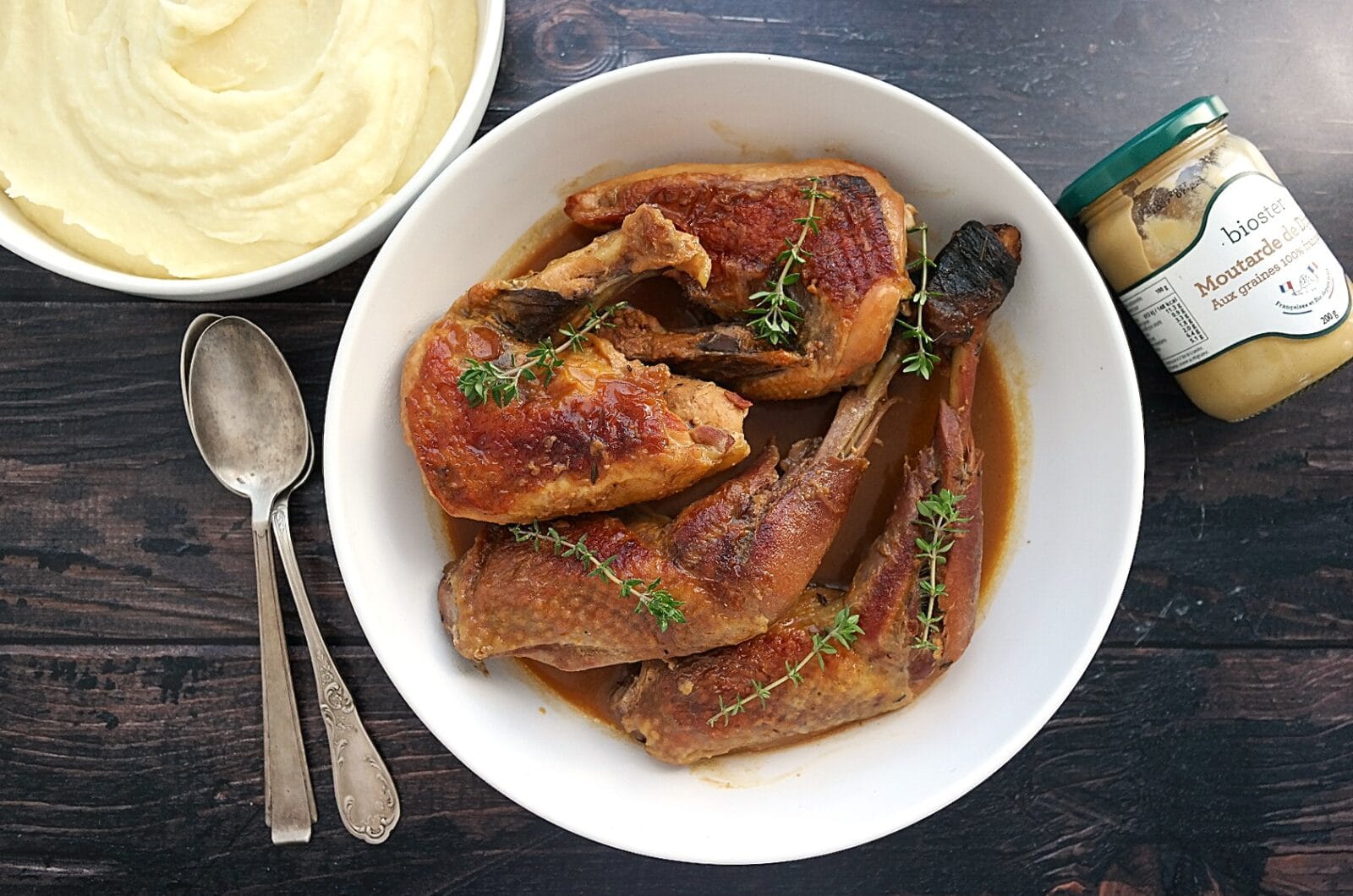 Pintade sauce moutarde et miel