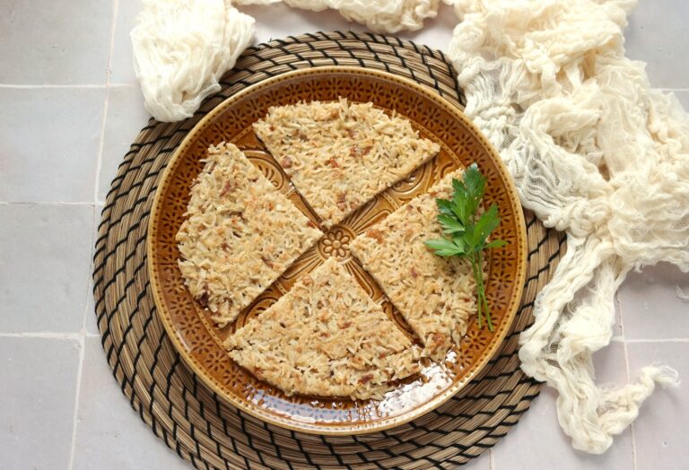 Galette de riz aux oignons frits (recyclage)