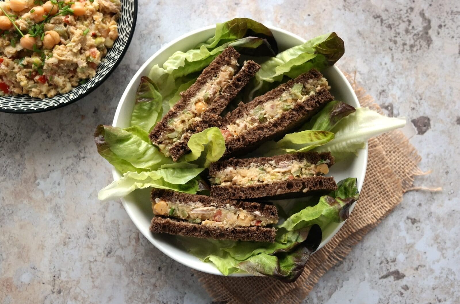 Rillettes de thon, pois chiches et avocat