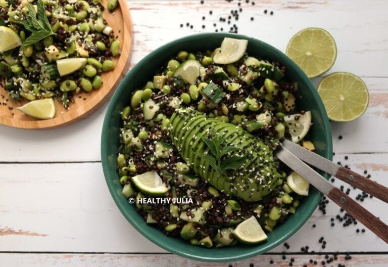 Salade de lentilles noires et edamame